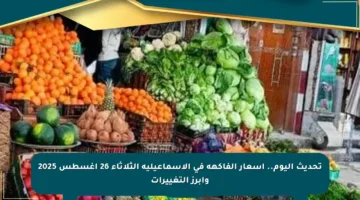 تحديث اليوم.. أسعار الفاكهة في الإسماعيلية الثلاثاء 26 أغسطس 2025 وأبرز التغييرات